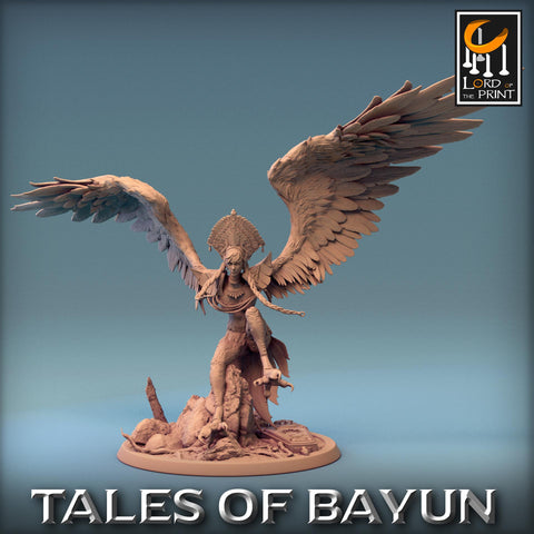Harpy Winged Monstrosity | 28mm,32mm,54mm,75mm,100mm Scale Resin Mini | Dungeons and Dragons D&D 5e Pathfinder | Lord of the Print
