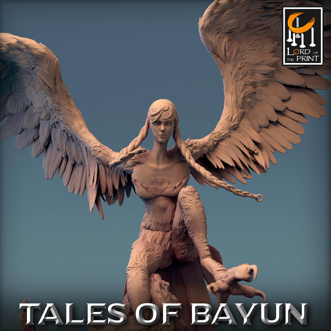 Harpy Winged Monstrosity | 28mm,32mm,54mm,75mm,100mm Scale Resin Mini | Dungeons and Dragons D&amp;D 5e Pathfinder