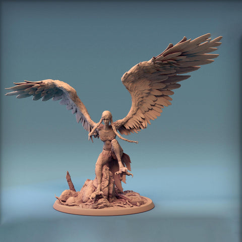 Harpy Winged Monstrosity | 28mm,32mm,54mm,75mm,100mm Scale Resin Mini | Dungeons and Dragons D&D 5e Pathfinder