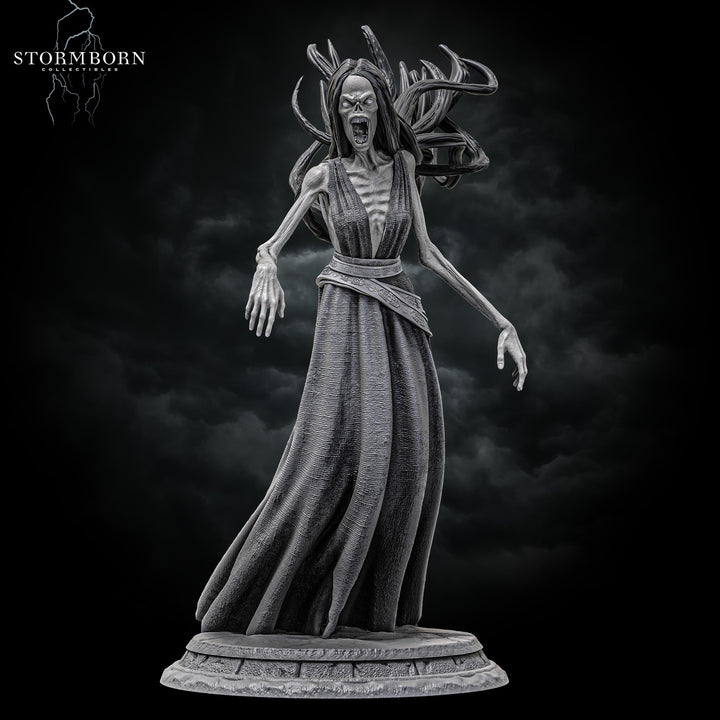 Undead Banshee, Wraith Unpainted | 28mm, 32mm,54mm, 75mm ,100mm Scale Resin Miniature | Dungeons &amp; Dragons 5e | Pathfinder