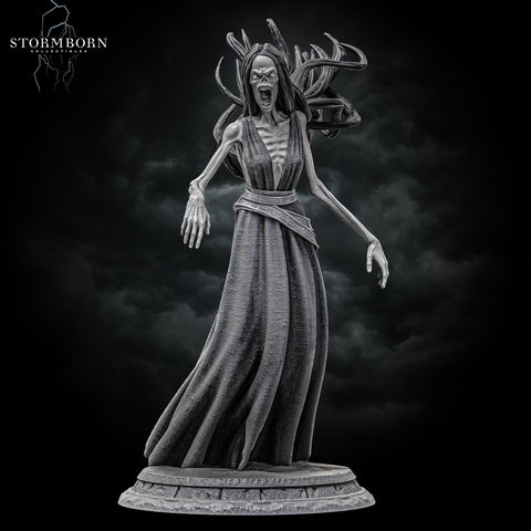Undead Banshee, Wraith Unpainted | 28mm, 32mm,54mm, 75mm ,100mm Scale Resin Miniature | Dungeons & Dragons 5e | Pathfinder