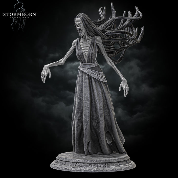 Undead Banshee, Wraith Unpainted | 28mm, 32mm,54mm, 75mm ,100mm Scale Resin Miniature | Dungeons &amp; Dragons 5e | Pathfinder