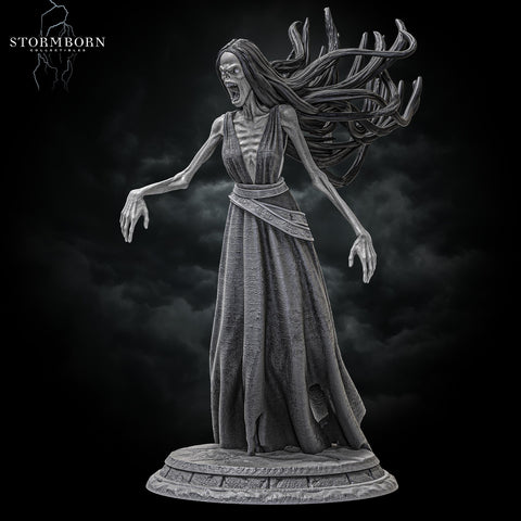 Undead Banshee, Wraith Unpainted | 28mm, 32mm,54mm, 75mm ,100mm Scale Resin Miniature | Dungeons & Dragons 5e | Pathfinder