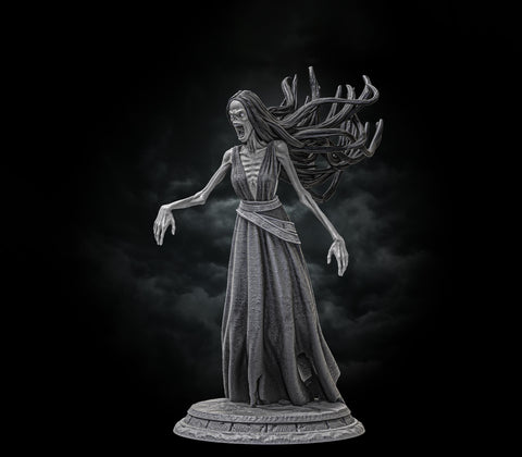 Undead Banshee, Wraith Unpainted | 28mm, 32mm,54mm, 75mm ,100mm Scale Resin Miniature | Dungeons & Dragons 5e | Pathfinder