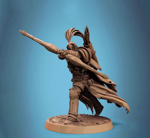 Human Paladin, Fighter Sharpshooter Helm, Bow PC / NPC, DnD 5e Unpainted Mini| 5 Sizes/Scales | Dungeons & Dragons gift