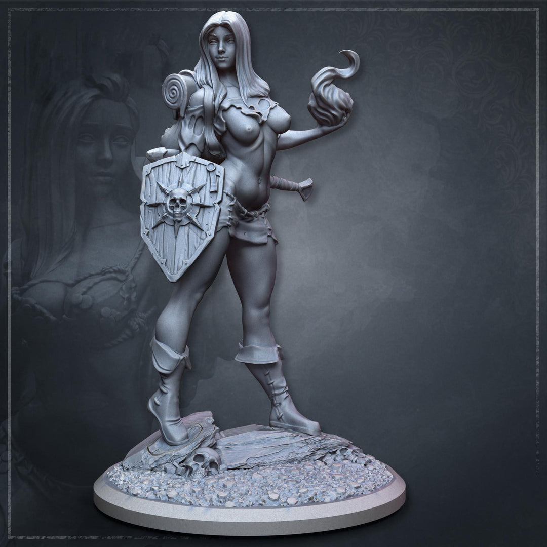 Human Female Sorcerer, Wizard, Druid PC NPC NSFW Topless versions | 5 Sizes/ Scales | DnD 5e | Unpainted Miniature