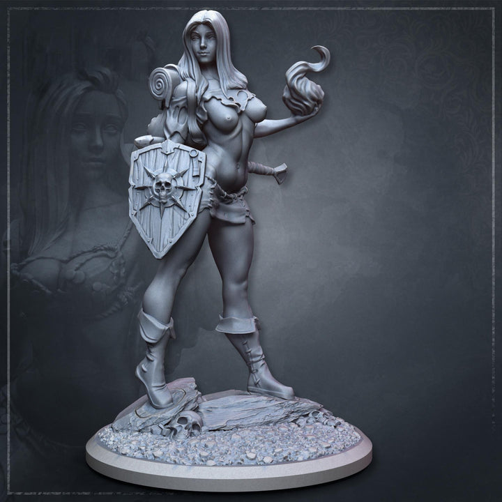 Human Female Sorcerer, Wizard, Druid PC NPC NSFW Topless versions | 5 Sizes/ Scales | DnD 5e | Unpainted Miniature