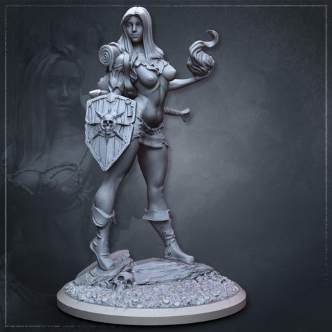 Human Female Sorcerer, Wizard, Druid PC NPC NSFW Topless versions | 5 Sizes/ Scales | DnD 5e | Unpainted Miniature