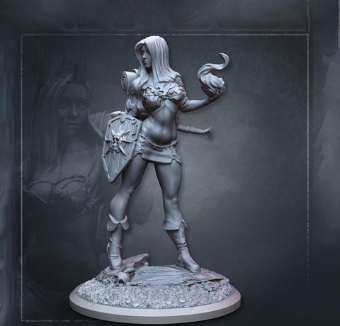 Human Female Sorcerer, Wizard, Druid PC NPC NSFW Topless versions | 5 Sizes/ Scales | DnD 5e | Unpainted Miniature