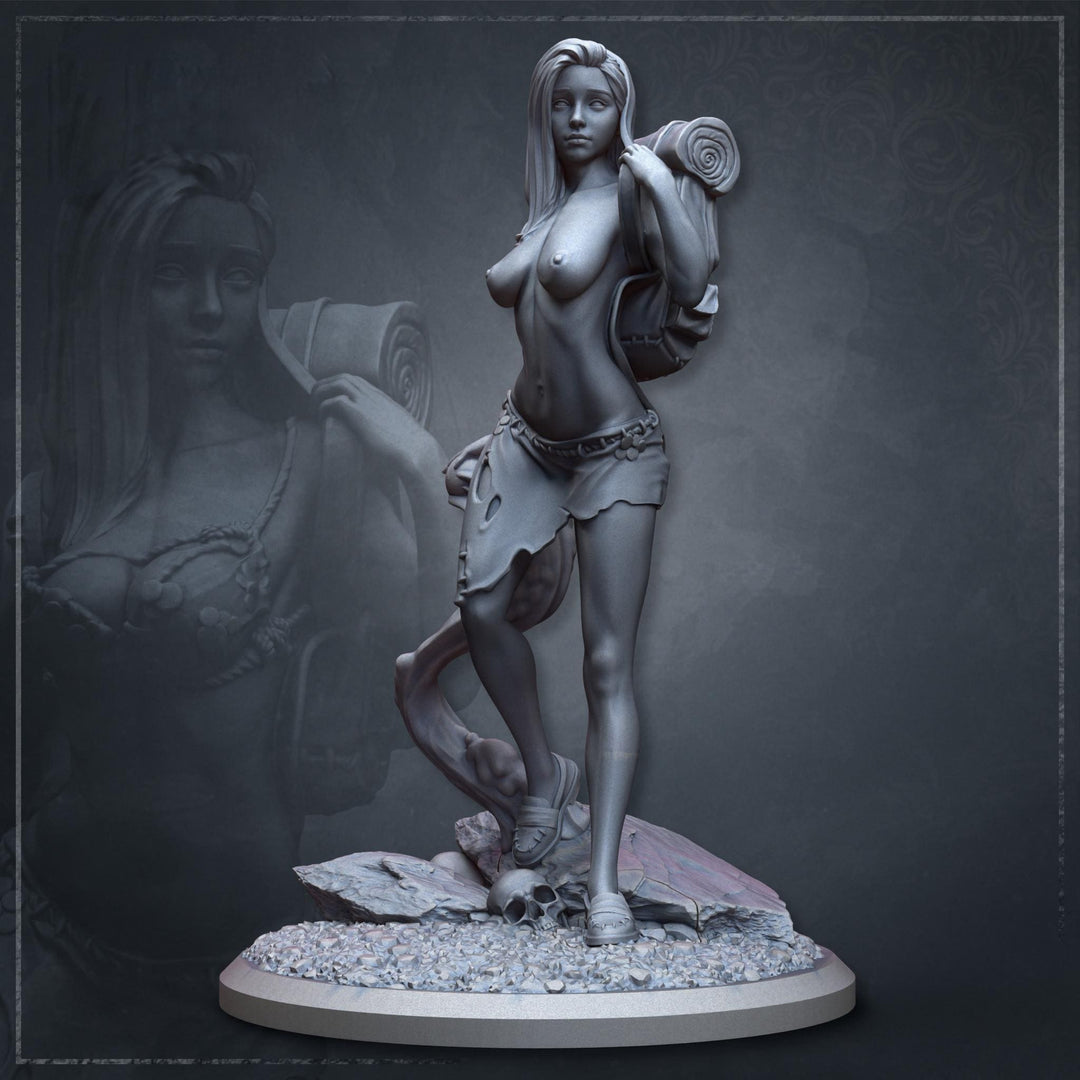 Human Female Sorcerer, Druid PC NPC NSFW Topless versions | 5 Sizes/ Scales | Unpainted Miniature
