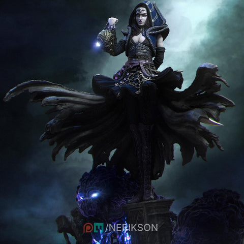 Human Female Hexblade Warlock, Wizard Conjurer PC /NPC Unpainted D&D| 5 Sizes/Scales| Pathfinder