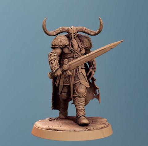 Barbarian Human / Goliath, Ranger,Fighter, with Sword, DnD Unpainted Miniature| 5 Sizes /Scales
