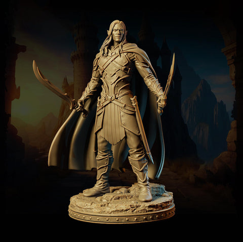 Famous Dark Elf Ranger with Twin Scimitars | 5 Sizes /Scales| D&D
