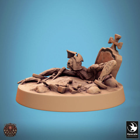 Zombie Warrior | Undead Unpainted miniature DnD | 5 Sizes /Scales| Pathfinder