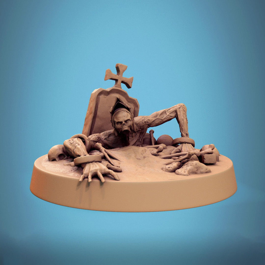 Zombie Warrior | Undead Unpainted miniature DnD | 5 Sizes /Scales| Pathfinder