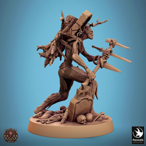Zombie Warrior | Undead Unpainted miniature DnD | 5 Sizes /Scales| Pathfinder |