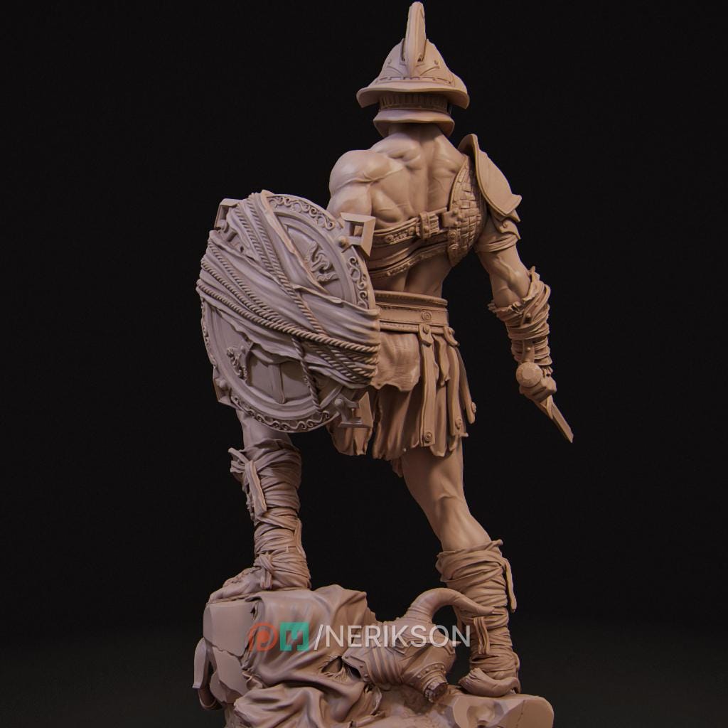 Human Male Fighter Gladiator Battle Master PC /NPC UNPAINTED D&amp;D| 5 Sizes/Scales