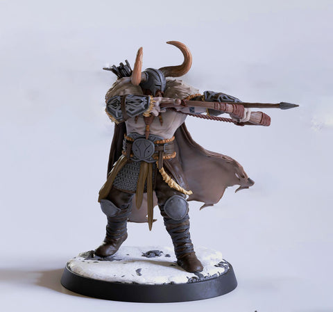 Barbarian Human / Goliath, Ranger,Fighter, with Bow, DnD Unpainted Miniature| 5 Sizes /Scales