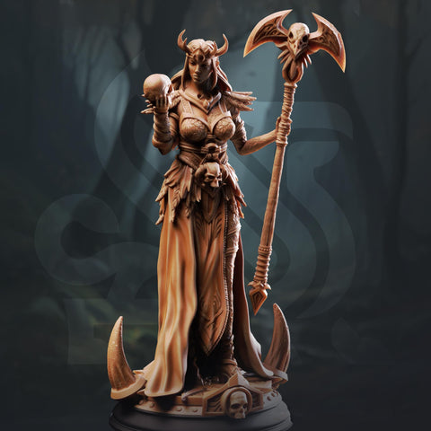 Human Female Sorcerer, Warlock Wizard | Unpainted Miniature | 5 Sizes /Scales | Pathfinder Figure | DnD