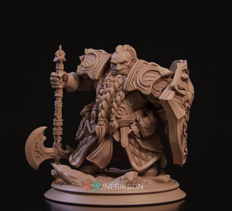 Dwarf Fighter, Paladin, Battle Master PC /NPC UNPAINTED D&D| 5 Sizes/Scales