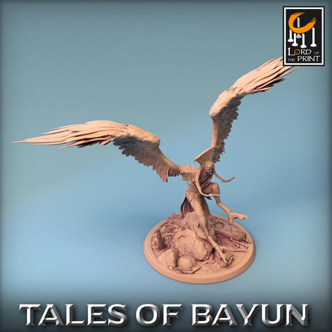 Harpy Winged Monstrosity | 28mm,32mm,54mm,75mm,100mm Scale Resin Mini | Dungeons and Dragons D&D 5e Pathfinder | Lord of the Print