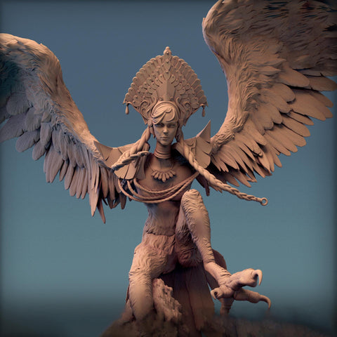 Harpy Winged Monstrosity | 28mm,32mm,54mm,75mm,100mm Scale Resin Mini | Dungeons and Dragons D&D 5e Pathfinder | Lord of the Print