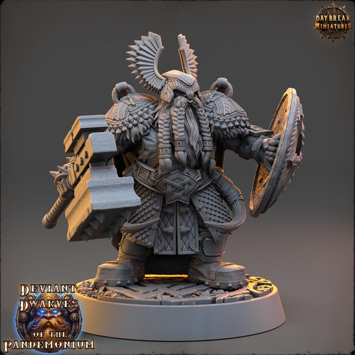 Dwarf Duergar Fighter Hammer and Shield | Unpainted D&amp;D| 5 Sizes /Scale | Pathfinder