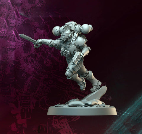 Sci-Fi Miniature Space Soldier Jumper Commando | 5 Sizes /Scales | Resin Mini | Shocktrooper TPG