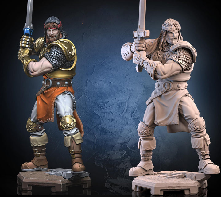 Human Fighter Paladin Ranger PC NPC |Unpainted Miniature| 5 Sizes /Scales | Pathfinder Figure D&amp;D