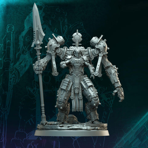 Sci-Fi Heavy Terminator Battle Mech Knight Miniature | 5 BASE SIZES | Resin Unpainted | Sci-fi