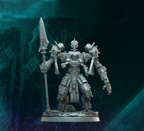 Sci-Fi Heavy Terminator Battle Mech Knight Miniature | 5 BASE SIZES | Resin Unpainted | Sci-fi