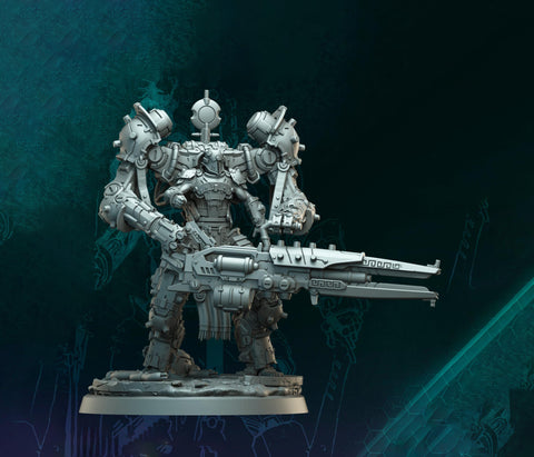 Sci-Fi Heavy Terminator Battle Mech Knight Miniature | 5 BASE SIZES | Resin Unpainted | Sci-fi