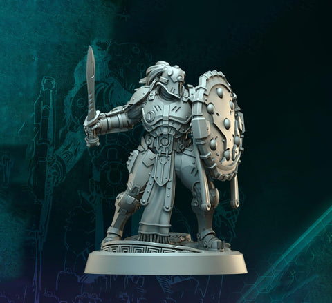 Sci-Fi Miniature Space Knight, Hellas Black Hoplites | 5 Sizes /Scales | Resin Mini