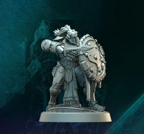Sci-Fi Miniature Space Knight, Hellas Black Hoplites | 5 Sizes /Scales | Resin Mini