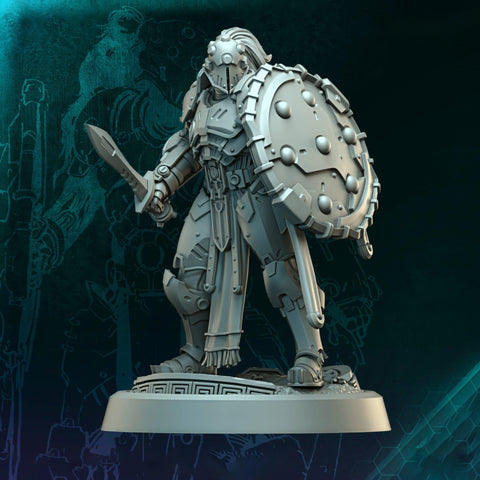 Sci-Fi Miniature Space Knight, Hellas Black Hoplites | 5 Sizes /Scales | Resin Mini