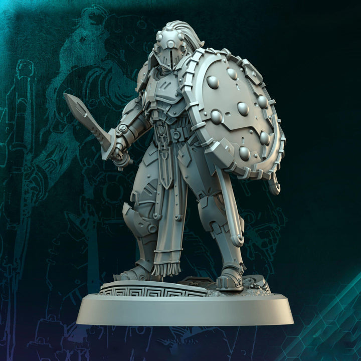 Sci-Fi Miniature Space Knight, Hellas Black Hoplites | 5 Sizes /Scales | Resin Mini