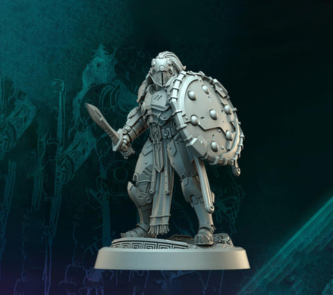 Sci-Fi Miniature Space Knight, Hellas Black Hoplites | 5 Sizes /Scales | Resin Mini