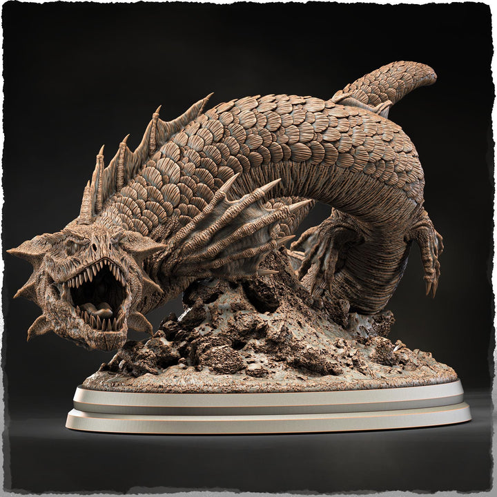 Sea Dragon Great Wyrm (4 sizes) D&amp;D Miniature | 240mm Long | Resin Dragon Statue Figurine | Dungeons and Dragons 5e