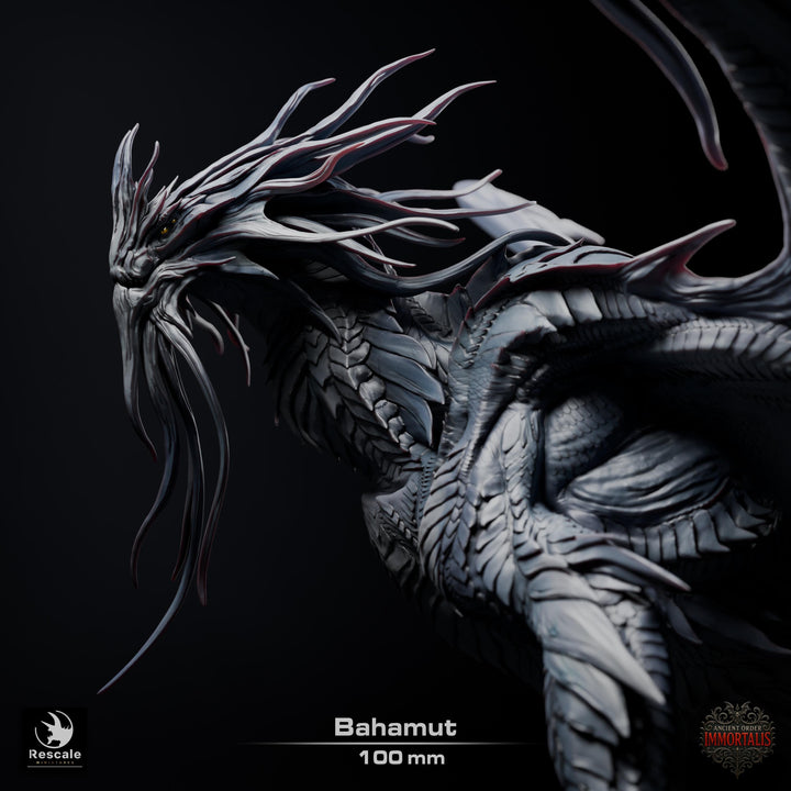 Bahamut The Platinum Dragon (4 sizes) D&amp;D 5e Unpainted Resin Miniature | 300mm Wing Span, 281mm Height | Pathfinder |