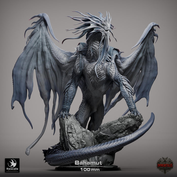 Bahamut The Platinum Dragon (4 sizes) D&amp;D 5e Unpainted Resin Miniature | 300mm Wing Span, 281mm Height | Pathfinder |