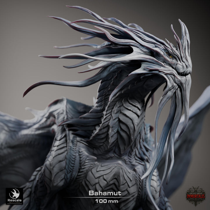 Bahamut The Platinum Dragon (4 sizes) D&amp;D 5e Unpainted Resin Miniature | 300mm Wing Span, 281mm Height | Pathfinder |