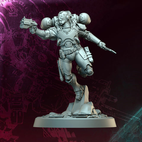 Sci-Fi Miniature Space Soldier Jumper Commando | 5 Sizes /Scales | Resin Mini | Shocktrooper TPG