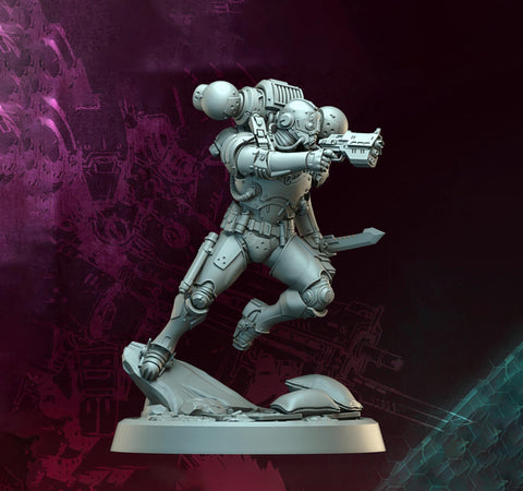 Sci-Fi Miniature Space Soldier Jumper Commando | 5 Sizes /Scales | Resin Mini | Shocktrooper TPG