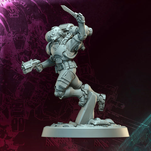 Sci-Fi Miniature Space Soldier Jumper Commando | 5 Sizes /Scales | Resin Mini | Shocktrooper TPG