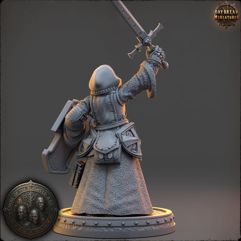 Female Cleric, Paladin PC /NPC Unpainted | 5 Sizes /Scales | Dungeons & Dragons | Pathfinder