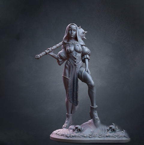 Human Female Cleric, Druid PC NPC | 5 Sizes/ Scales | D&D 5e Unpainted Miniature