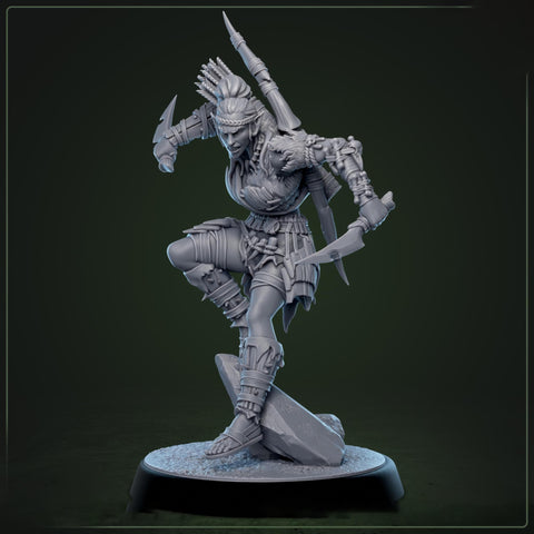 Female Elf Gloom Stalker Ranger Assassin Rogue Unpainted | 5 Sizes/Scale | Resin Dungeons and Dragons