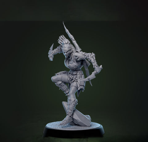 Female Elf Gloom Stalker Ranger Assassin Rogue Unpainted | 5 Sizes/Scale | Resin Dungeons and Dragons