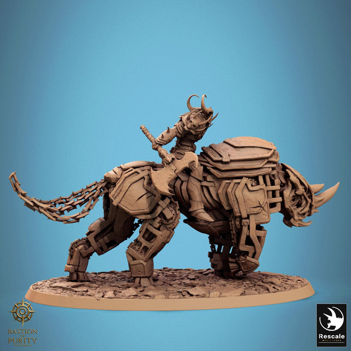 Daemon on Armored Muscular Beast Axe Demon, Devil Cavalry | DnD| 5 Sizes /Scale
