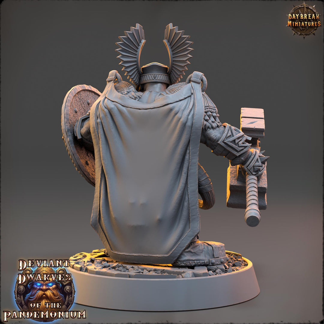 Dwarf Duergar Fighter Hammer and Shield | Unpainted D&amp;D| 5 Sizes /Scale | Pathfinder